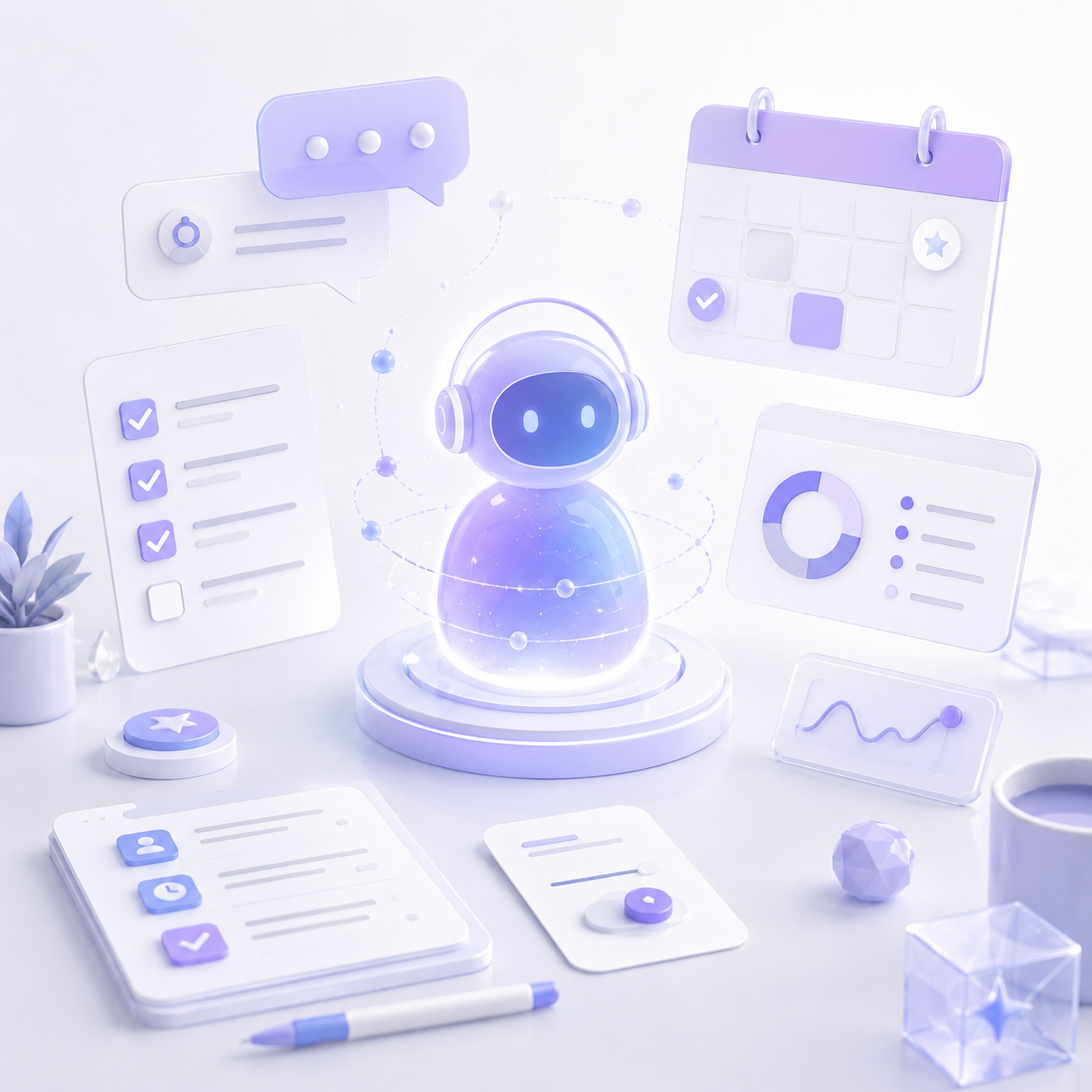 仕事や作業をサポートするAIのイメージ