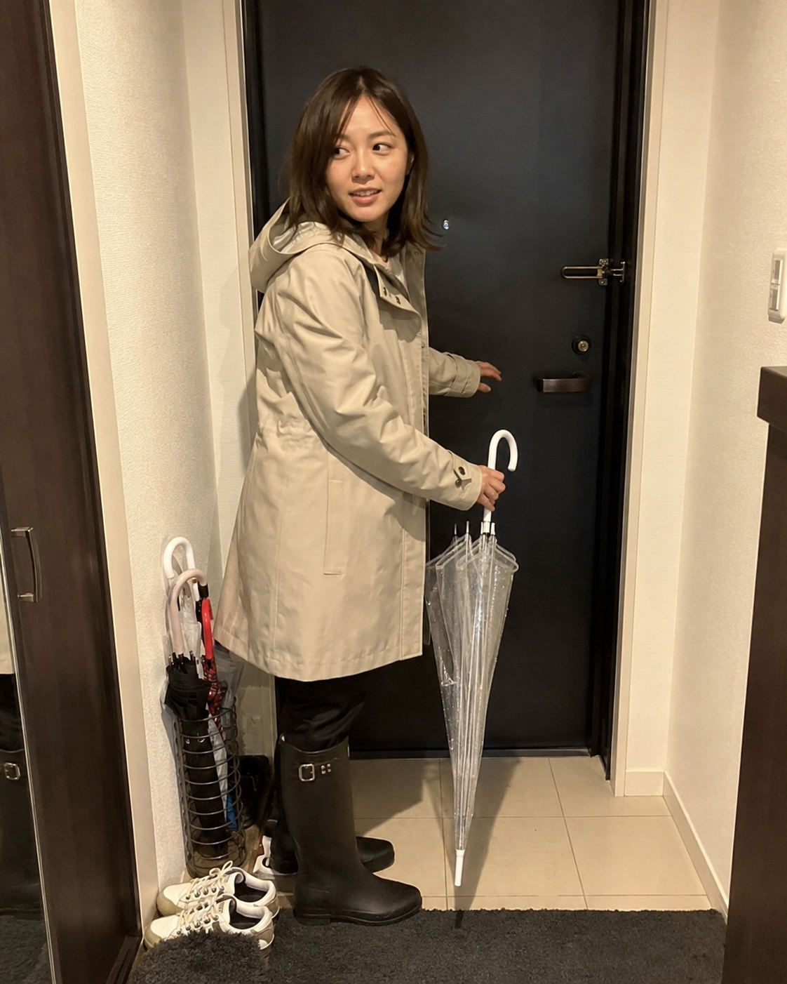雨の日のエントランス