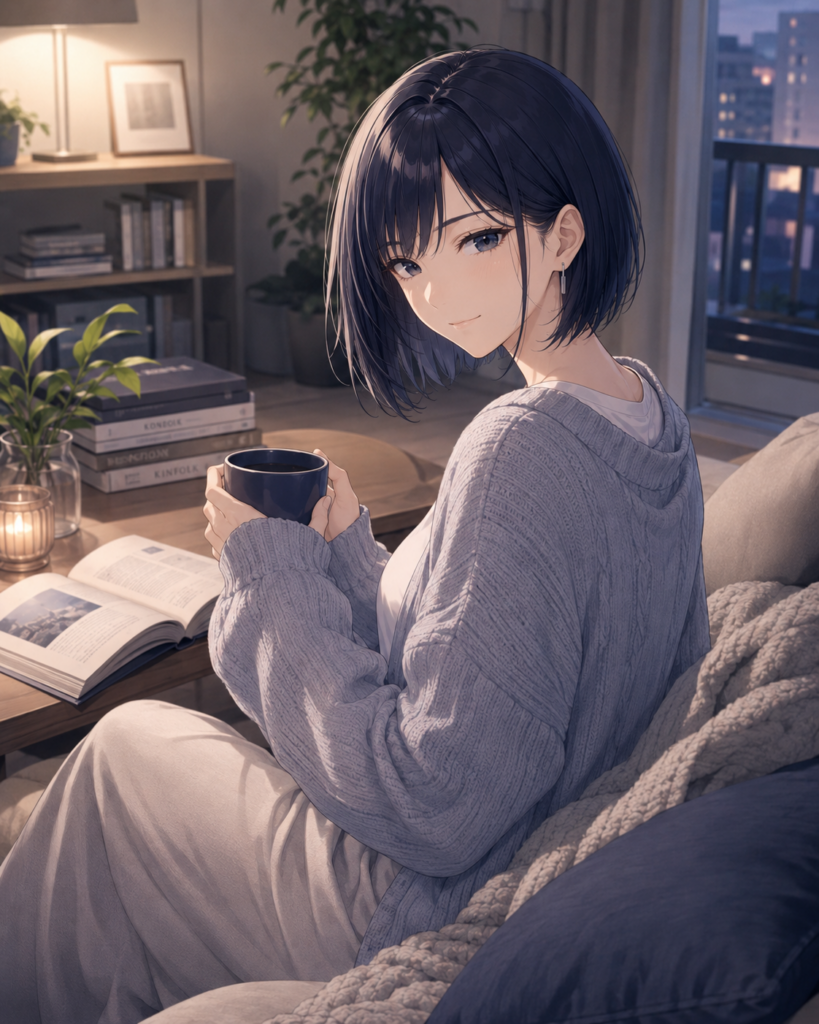 部屋でくつろぐ水瀬藍