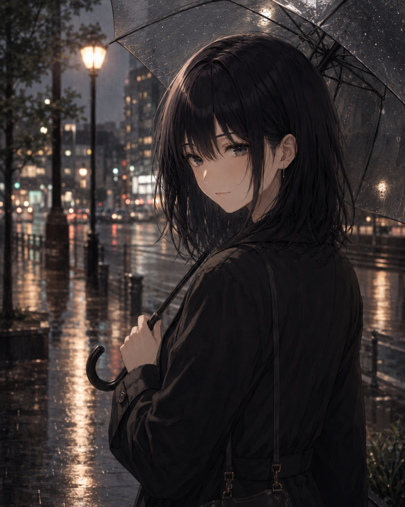 雨の日の帰り道の七瀬澪