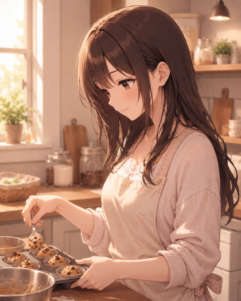 休日のお菓子作りの桜井美咲