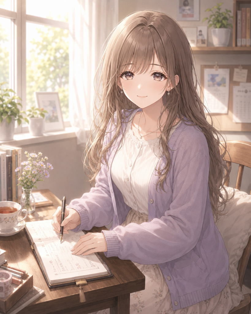 休日の手帳時間の白石紬